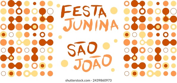 "Festa Junina" seamless pattern, bonfire colors. Feast of Saint John, objects for layout, lettering, calligraphy, frames. Brazilian tradition, Brazil culture party.