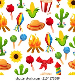 Festa Junina! Seamless pattern for Latin American holiday. 