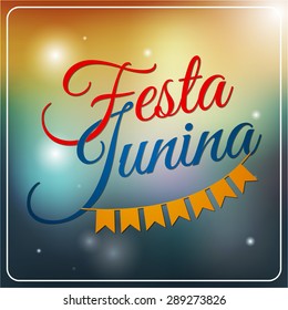 Festa Junina set of logos, emblems and labels - traditional Brazil june festival party - Midsummer holiday. Latin American holiday, the inscription in Portuguese Festa Junina. Vector illustration.