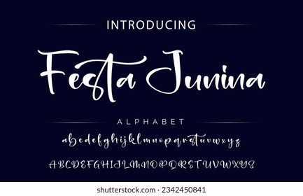 Festa Junina signature font alphabet vector illustration isolated Background