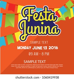 Festa junina square template