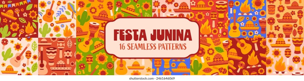 Festa junina. Festa junina template. Flat style.