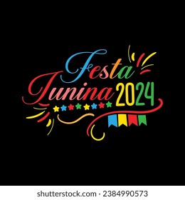 Festa junina text design village festival in Latin America