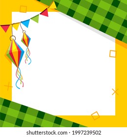 Festa Junina Twibbon Frame art design colorful vector illustration