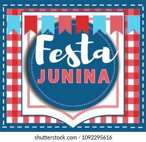 Festa Junina vector background. June feast brazilian traditional festival.