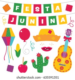 Festa Junina vector design elements set