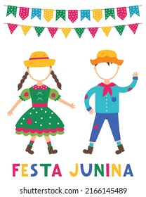 Festa Junina, vector photo booth party props