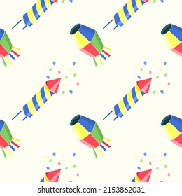 Festa Junina, Vektornahtloses Muster im Dodles-Stil, handgezeichnet