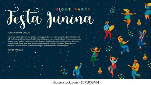 Festa Junina. Vector templates for Latin American holiday, the June party of Brazil. Design for banner and over use.