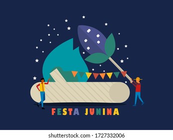 Festa Junina. Vector templates for Latin American holiday, the June party of Brazil concept for web landing page template, banner, and presentation