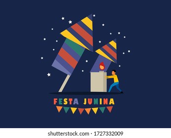 Festa Junina. Vector templates for Latin American holiday, the June party of Brazil concept for web landing page template, banner, and presentation