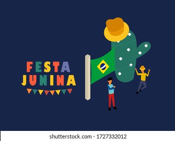 Festa Junina. Vector templates for Latin American holiday, the June party of Brazil concept for web landing page template, banner, and presentation