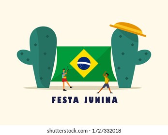 Festa Junina. Vector templates for Latin American holiday, the June party of Brazil concept for web landing page template, banner, and presentation