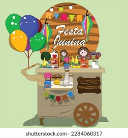 Festa Junina. Vector templates for Latin American holiday, the June party of Brazil