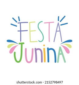 Festa Junina word hand drawn style