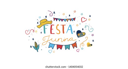 Festa Junina,Set of vector illustrations. Brazilian holiday.