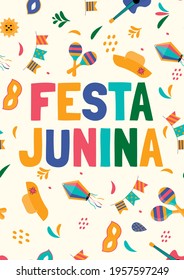 Festa Jununa Background Card. Vector Illustration EPS10