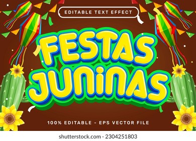 festas juninas 3d text effect and editable text effect