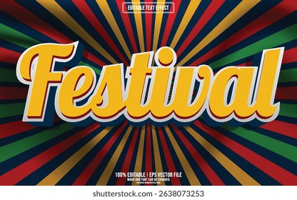 Festival 3D editable text effect
