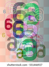 festival around mixed line, impartial repeat among 6 Number vector background
