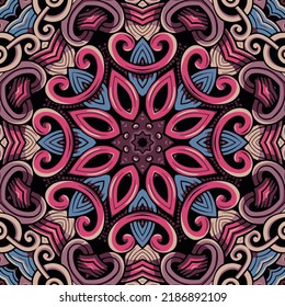 Festival art nahtlos mandala muster ethnische Vektorgrafik