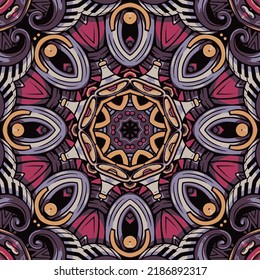 Festival art seamless mandala pattern ethnic vector illustration