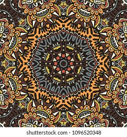 festival art seamless pattern. Ethnic geometric print. Colorful repeating background texture. Fabric, cloth design, wallpaper, wrapping