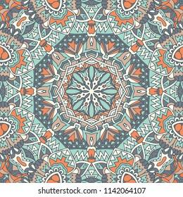 festival art seamless pattern. Ethnic geometric print. Colorful repeating background texture. Fabric, cloth design, wallpaper, wrapping