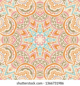 festival art seamless pattern. Ethnic geometric print. Colorful repeating background texture. Fabric, cloth design, wallpaper, wrapping