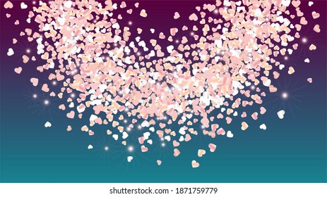 Festival Background with Confetti of Glitter Particles. St. Valentine Day. New Year pattern. Light Spots. Explosion of Confetti. Glitter Vector Illustration. Design for Template.