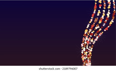 Festival Background with Confetti of Glitter Particles. St. Valentine Day. Celebration pattern. Light Spots. Explosion of Confetti. Glitter Vector Illustration. Design for Cover.