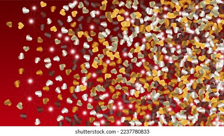 Festival Background with Confetti of Glitter Particles. St. Valentine Day. New Year pattern. Light Spots. Explosion of Confetti. Glitter Vector Illustration. Design for Web.
