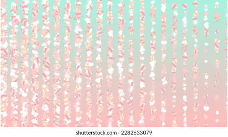 Festival Background with Confetti of Glitter Particles. St. Valentine Day. Anniversary pattern. Light Spots. Explosion of Confetti. Glitter Vector Illustration. Design for Card.