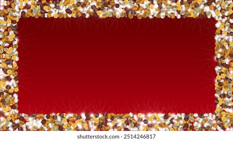 Festival Background with Confetti of Glitter Particles. Sparkle Lights Texture. Holiday pattern. Light Spots. Star Dust. Explosion of Confetti. Design for Poster.