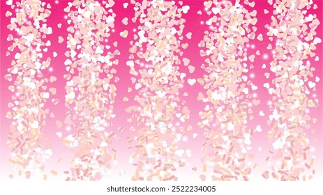 Festival Background with Confetti of Glitter Particles. St. Valentine Day. Holiday pattern. Light Spots. Explosion of Confetti. Glitter Vector Illustration. Design for Web.