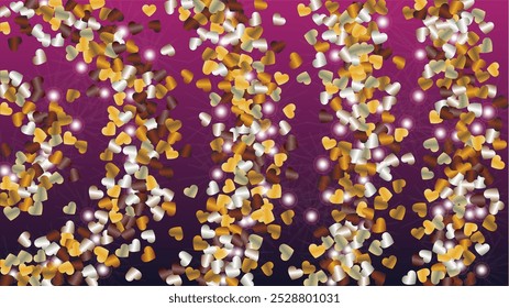 Festival Background with Confetti of Glitter Particles. St. Valentine Day. Holiday pattern. Light Spots. Explosion of Confetti. Glitter Vector Illustration. Design for Cover.