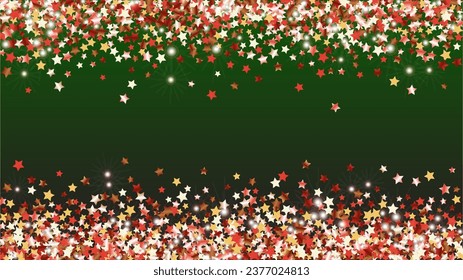 Festival Background with Confetti of Glitter Star Particles. Sparkle Lights Texture. Party pattern. Light Spots. Star Dust. Christmass Design. Explosion of Confetti. Design for Banner.