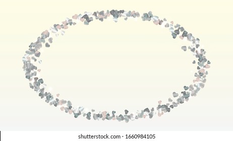 Festival Background with Confetti of Hearts Glitter Particles. St. Valentine Day. Celebration pattern. Light Spots. Explosion of Confetti. Glitter Vector Illustration. Design for Print.