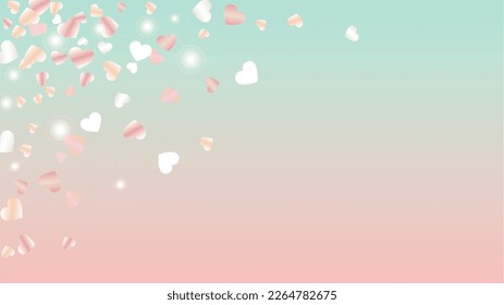 Festival Background with Confetti of Hearts Glitter Particles. St. Valentine Day. New Year pattern. Light Spots. Explosion of Confetti. Glitter Vector Illustration. Design for Invitation.