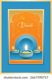Fondo de festival de diseño de Plantilla de aspecto premium para Diwali.