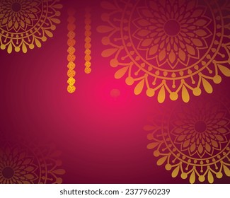 Festival Background Round Floral Ornament stock illustration