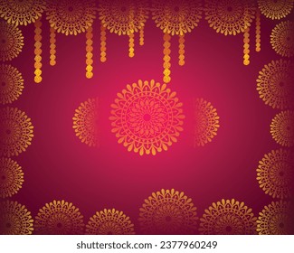 Festival Background Round Floral Ornament stock illustration