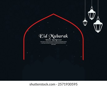 Festival Background Template Featuring Islamic Patterns for Eid
