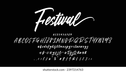 Festival Beauty Script Tipo de letra manuscrito Mejor alfabeto Pincel Script Tipo de letra Letras manuscritas manuscritas Escrito a mano