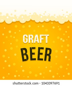 Festival of beer in the city, advertising stand, banner or poster with a retro vintage inscription. Vector illustration on a yellow background with foam beer
