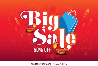 Festival Big Sale Poster Design Background Template Vector Illustration