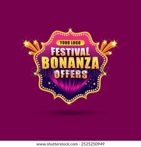 Festival Bonanza Offer 3D Extrude Logo Unit Vector. Advertising, Promotional, Marketing Offers