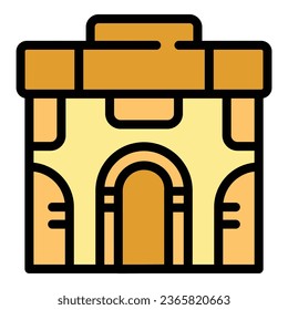 Festival building icon outline vector. Munich germany. Beer city color flat