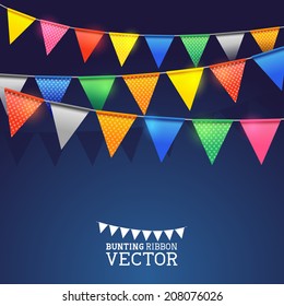 Festival Bunting Ribbons. Vector illustration.