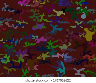 Festival Camo Spray. Dirty Camo Blot. Flat Spray Amoeba. Colored Modern Pattern. Urban Liquid Pattern. Irregular Vector Background. Happy Camouflage Seamless Brush. Aqua Repeat Seamless Camouflage